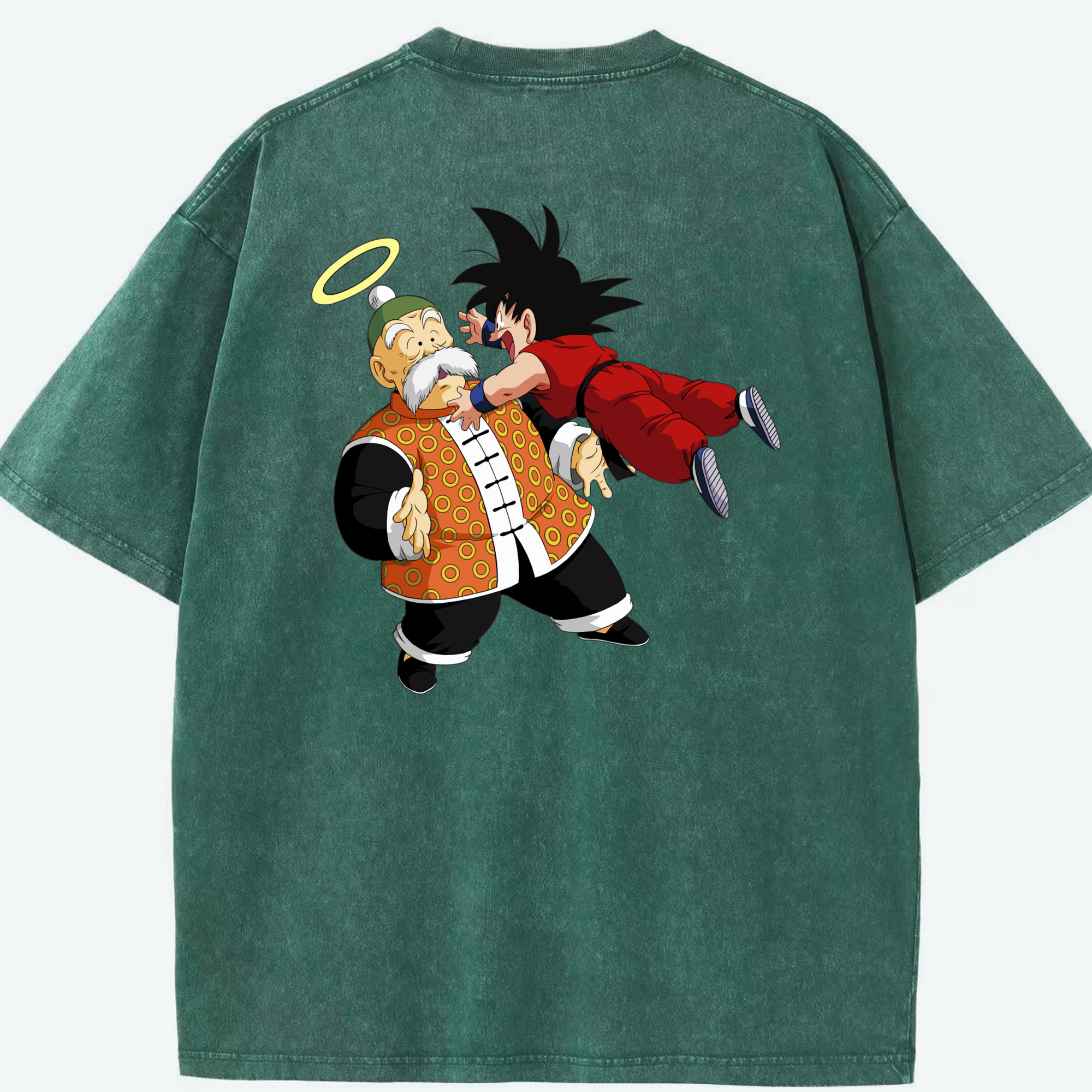（画像用） ドラゴンボール 孫悟空（そん ごくう）Son Goku カカロット DRAGON BALL Kakarotto 綿100% ヴィンテージ風 半袖Tシャツ（背面プリント）